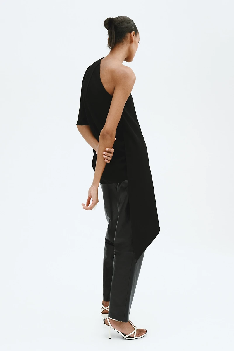 One-Shoulder Cape Top