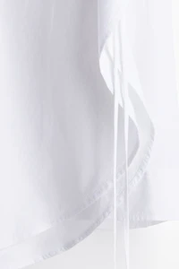 Tie-Detail Linen-Blend Shirt