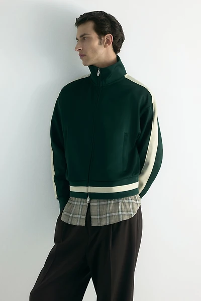 Loose-Fit Track Jacket with Side Stripes