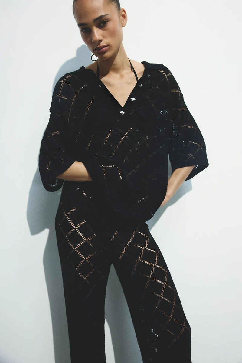 Crochet-Look Pants