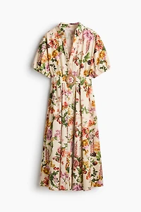 Cotton Shirt Dress with Belt