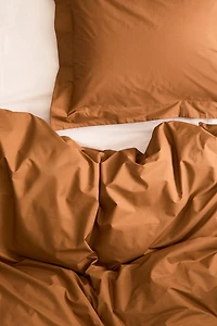 Twin Cotton Percale Duvet Cover Set