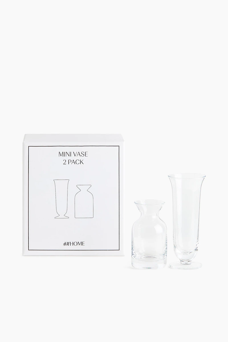 2-Pack Glass Mini Vases
