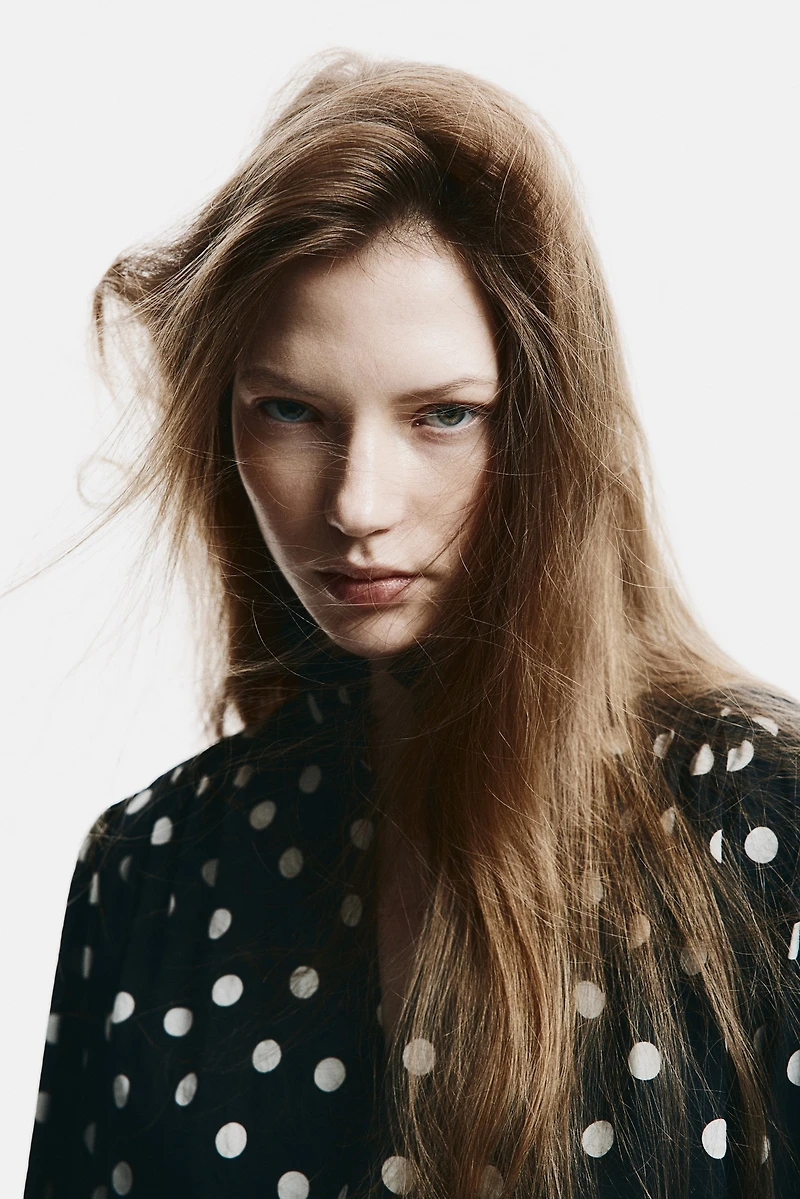 Oversized Ruffle-Trimmed Blouse