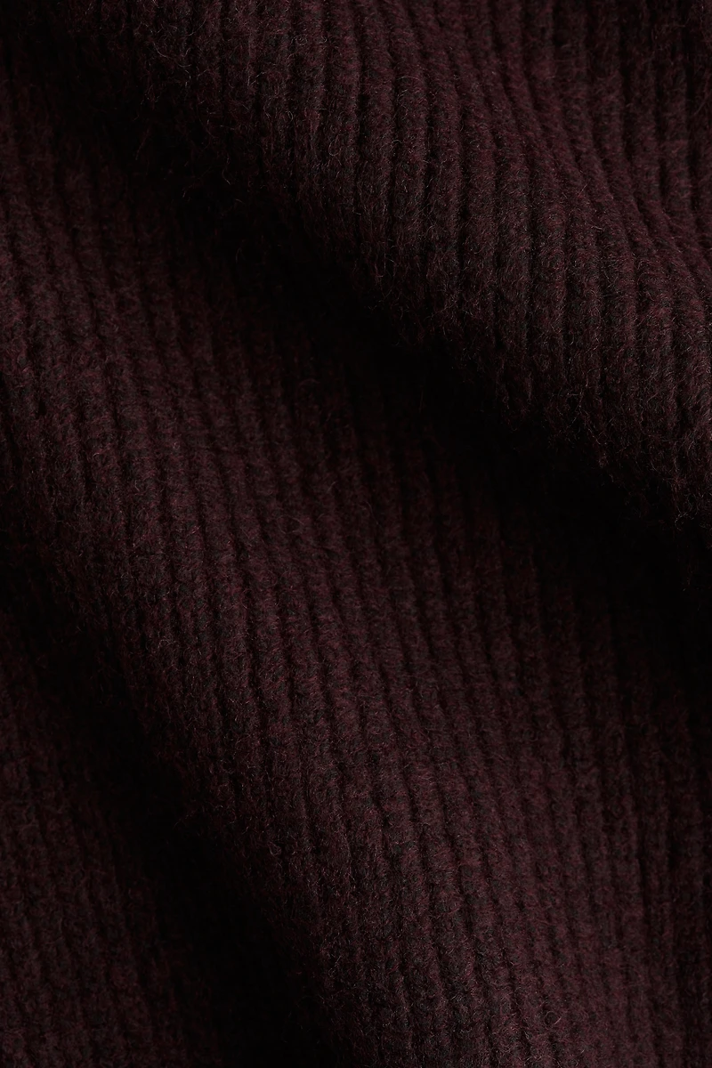 Rib-Knit Shoulder-Pad Dress