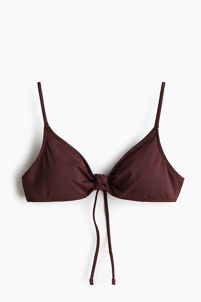 Knot-Detail Padded Bikini Top