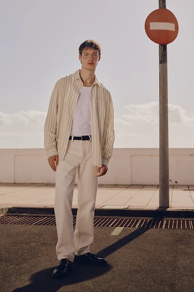 Regular-Fit Linen-Blend Shirt