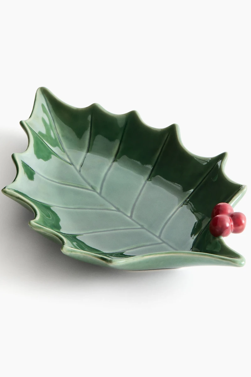 Grand bol de service figuratif en grès cérame