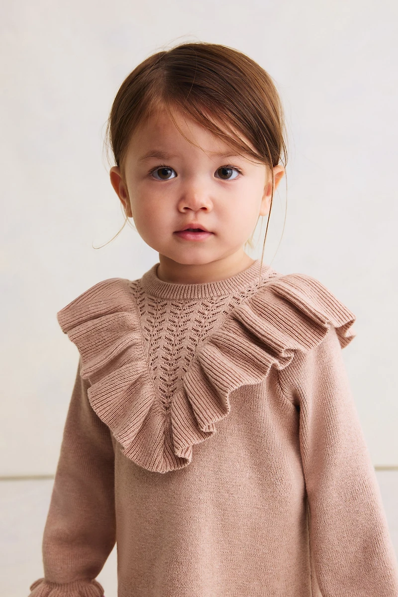 Flounced Cotton-Knit Dress