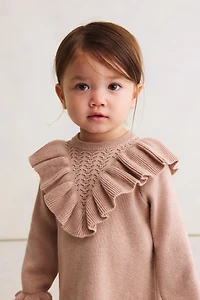 Flounced Cotton-Knit Dress