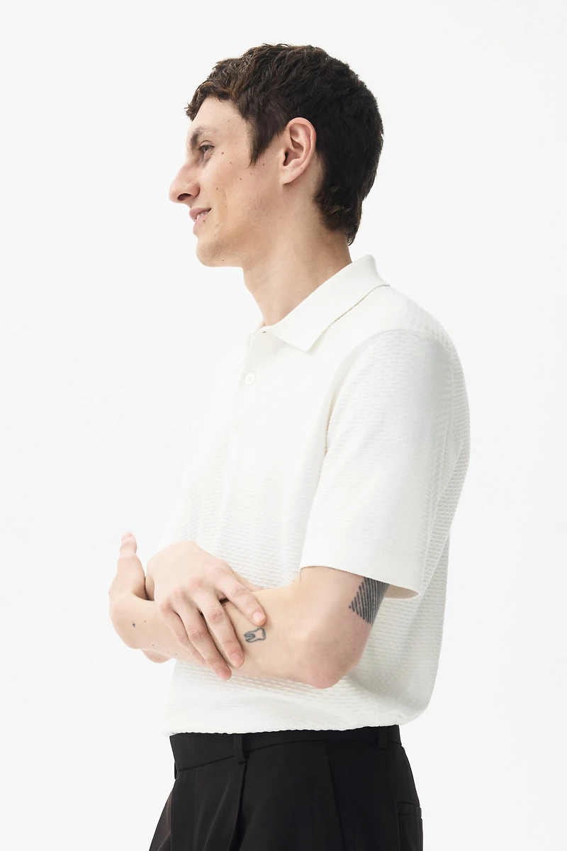 Slim-Fit Textured Polo Shirt