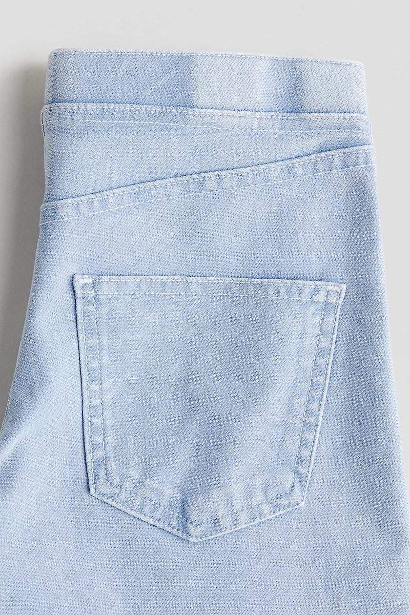 Wide-Leg Denim-Look Pants