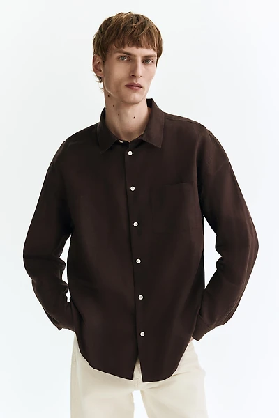 Relaxed-Fit Linen-Blend Shirt