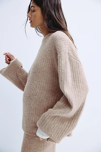 Rib-Knit Wool-Blend Sweater