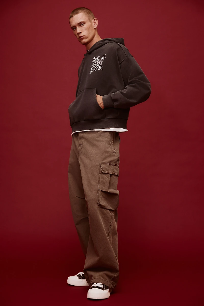 Oversized-Fit Printed Hoodie