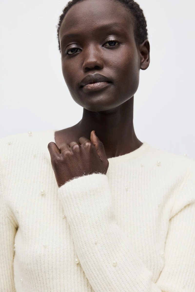 Haut péplum avec perles fantaisie