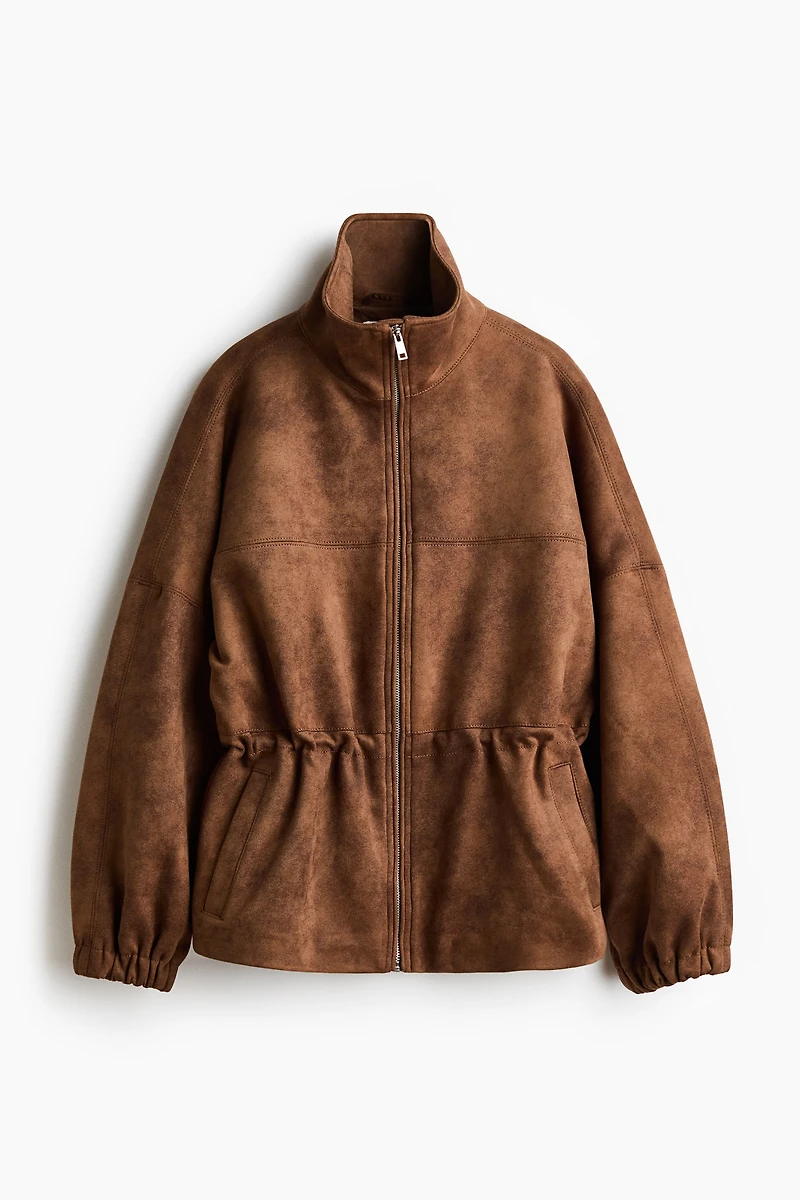 Oversized Drawstring-Waist Jacket