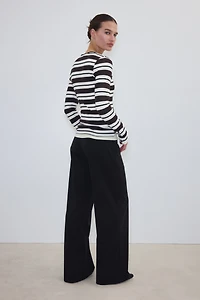 Four-Way Stretch Wide-Cut Pants