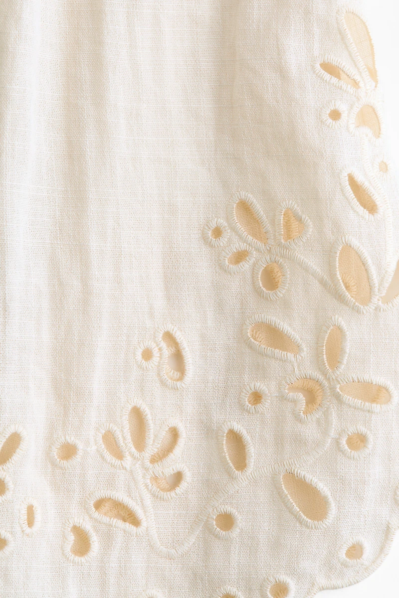 Shorts with Eyelet Embroidery