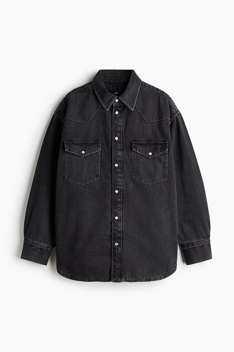 Oversized Padded Denim Shirt