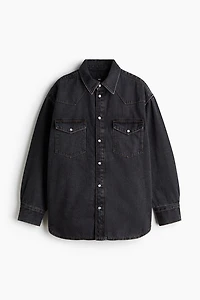 Oversized Padded Denim Shirt