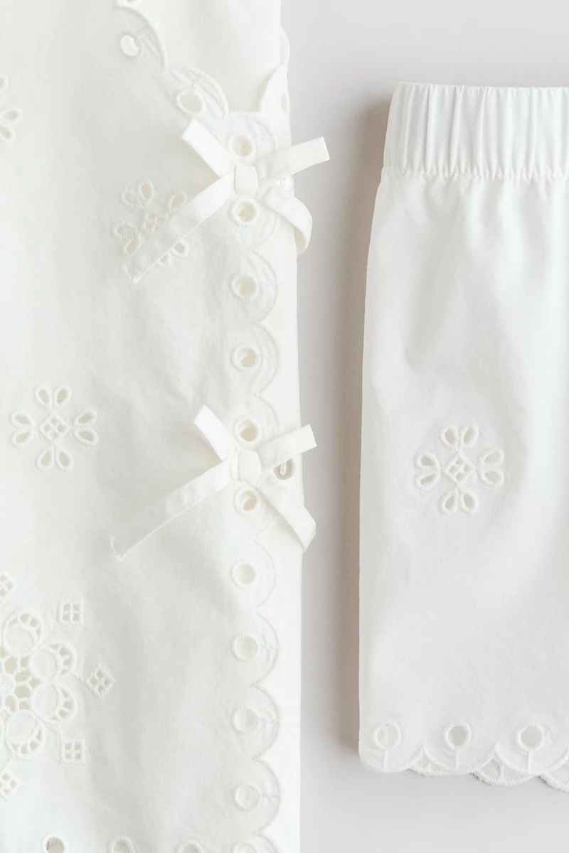 2-Piece Eyelet-Embroidered Cotton Set