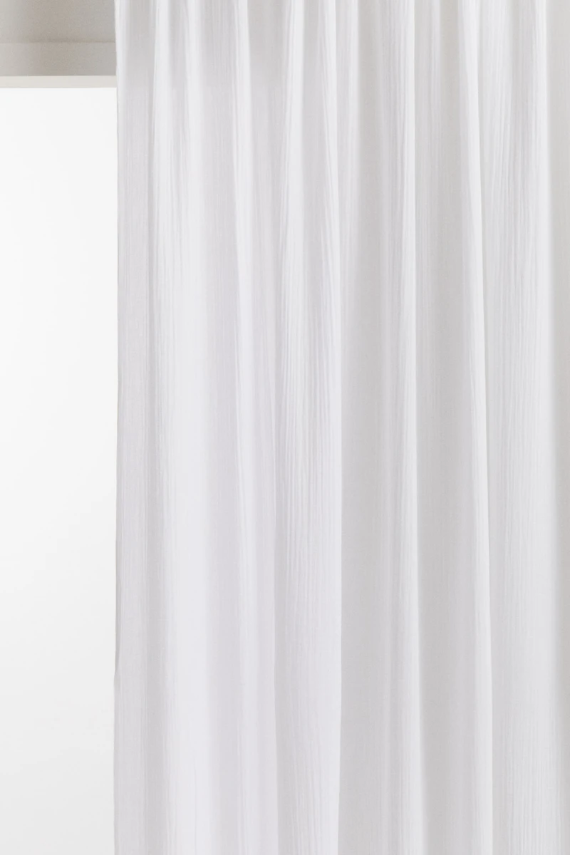 Single-Pack Long and Wide Muslin Curtain Panel