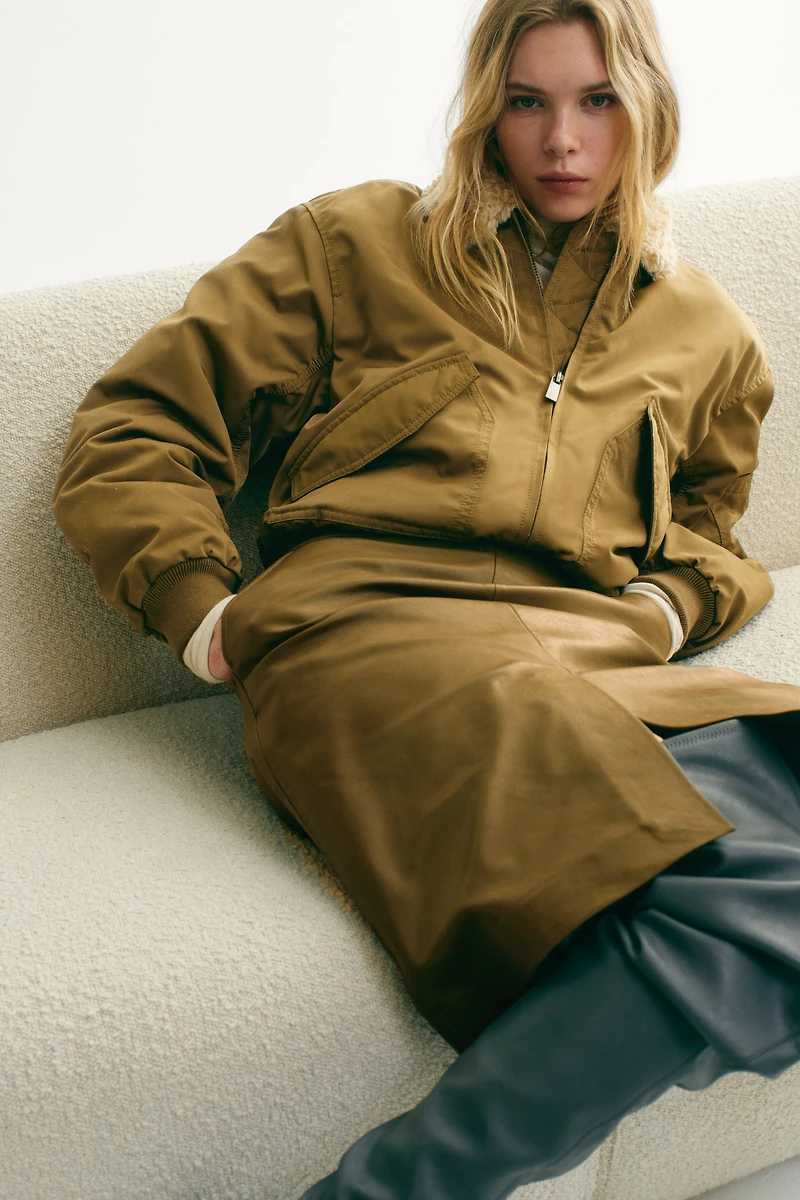 Blouson aviateur avec col