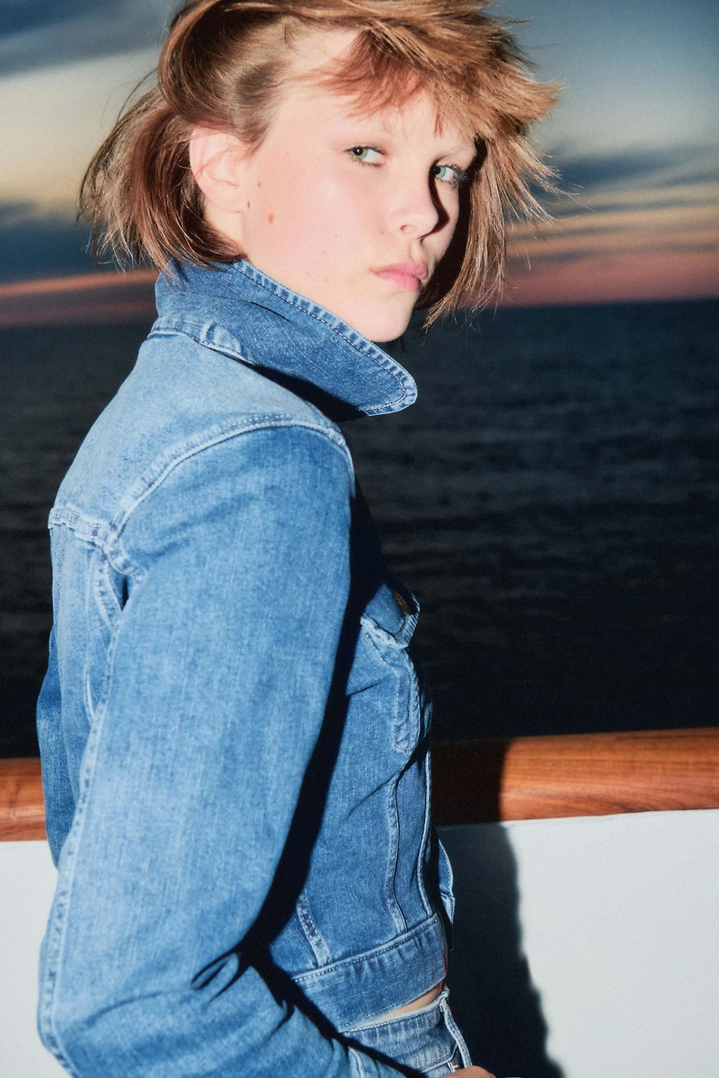 Veste courte en denim