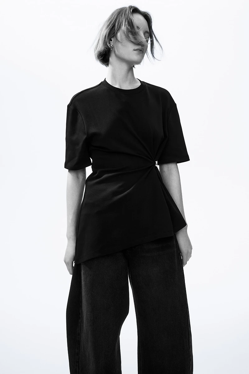 Draped-Detail Asymmetric Top