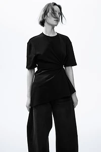Draped-Detail Asymmetric Top