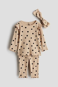 3-piece Ribbed Cotton Set