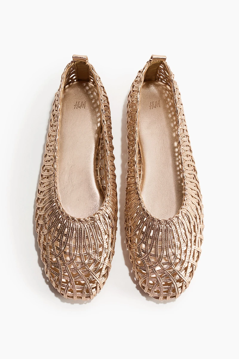 Ballerines à effet tressé