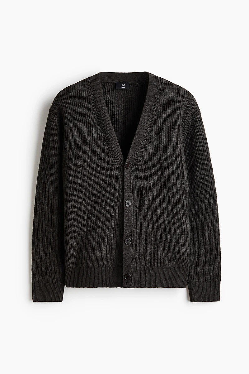 Relaxed Fit Patent-knit chenille cardigan