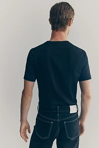 Ribbed Cotton T-Shirt