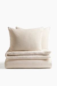 Ens. housse de couette grand lit double mousseline