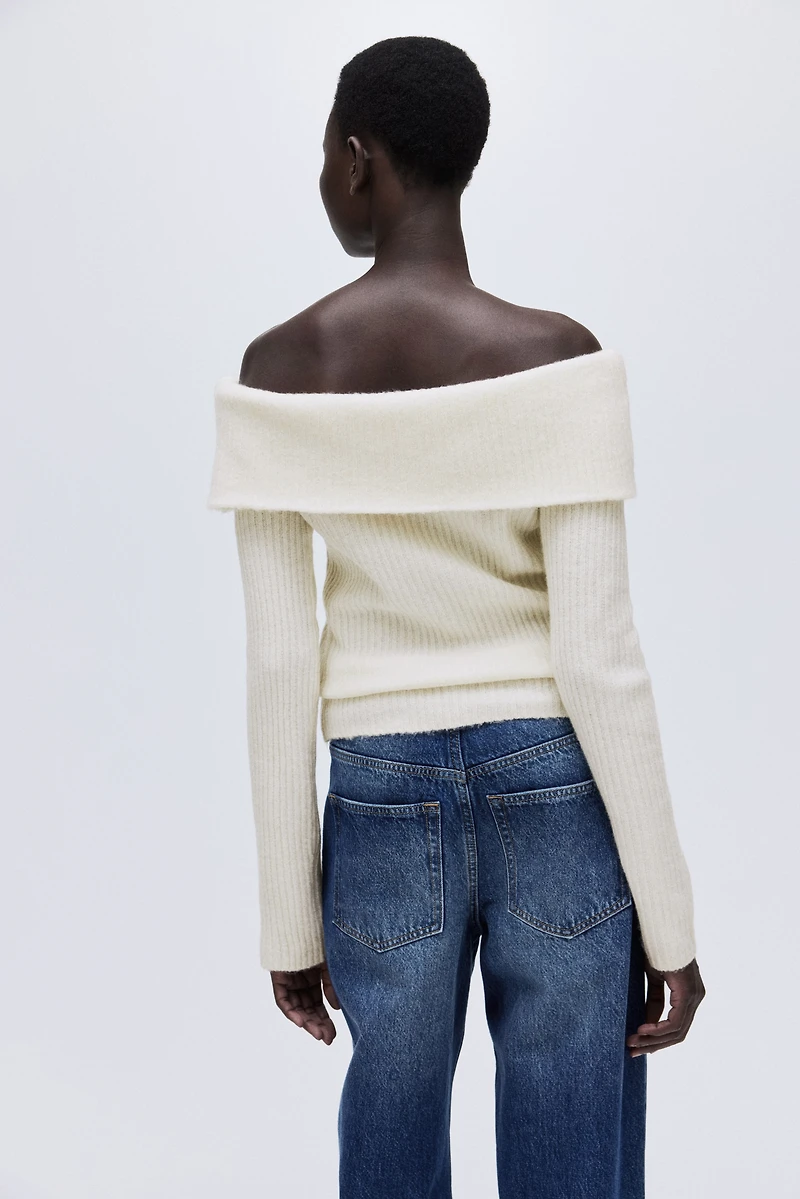 Rib-Knit Off-the-Shoulder Top