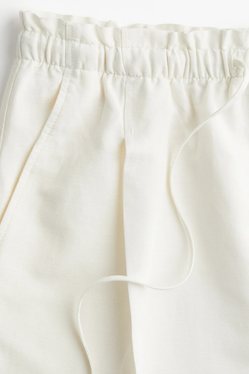 Linen-Blend Drawstring Shorts