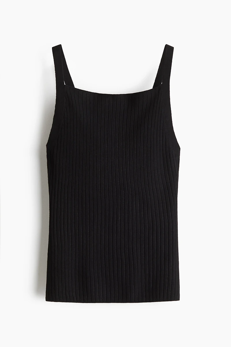 Rib-Knit Strappy Top