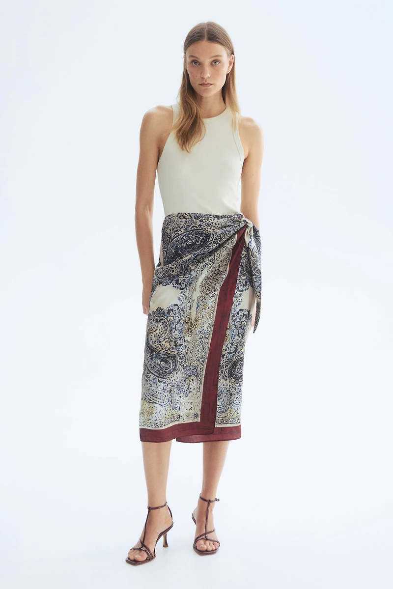 Satin Wrap Skirt