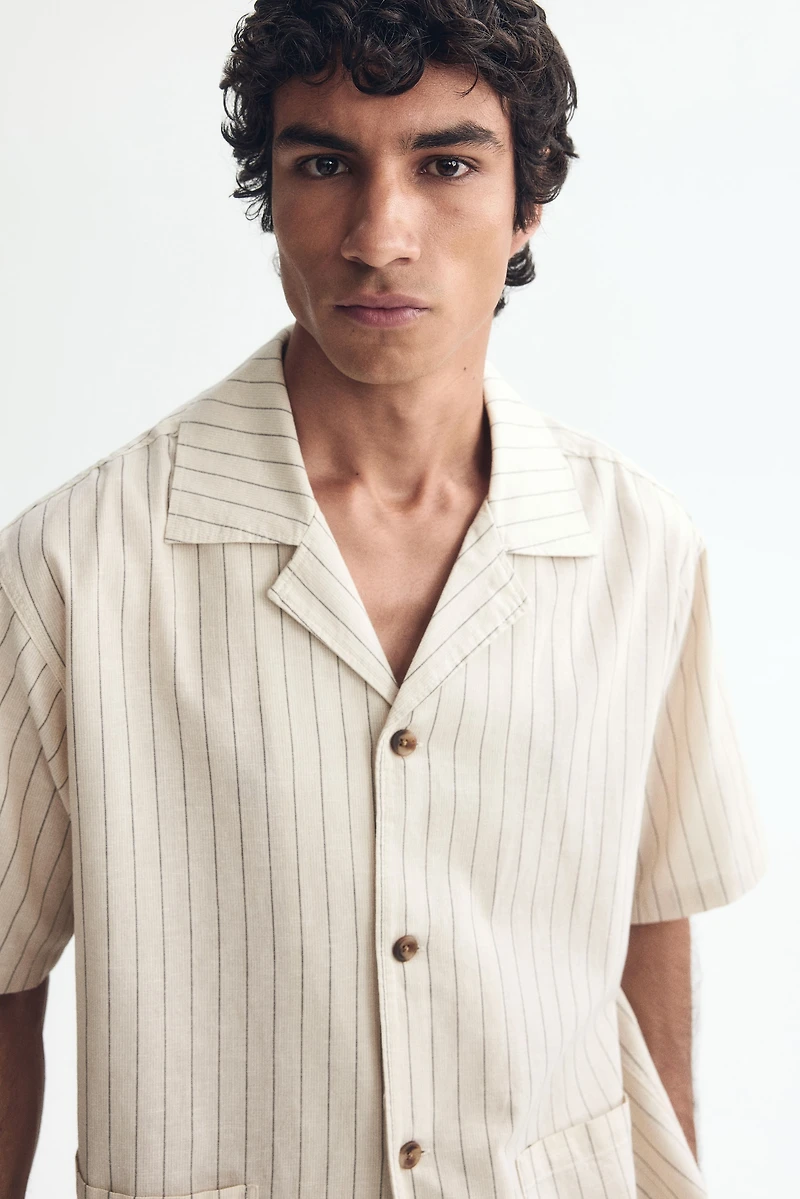 Linen-Blend Resort Shirt and Shorts Set