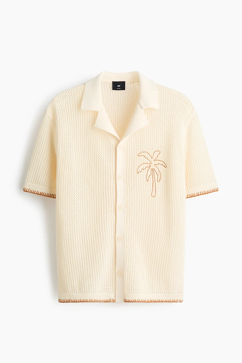 Relaxed-Fit Open-Knit Resort Shirt