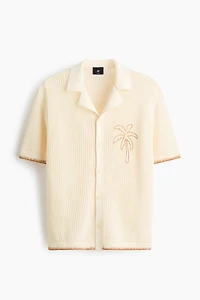 Relaxed-Fit Open-Knit Resort Shirt