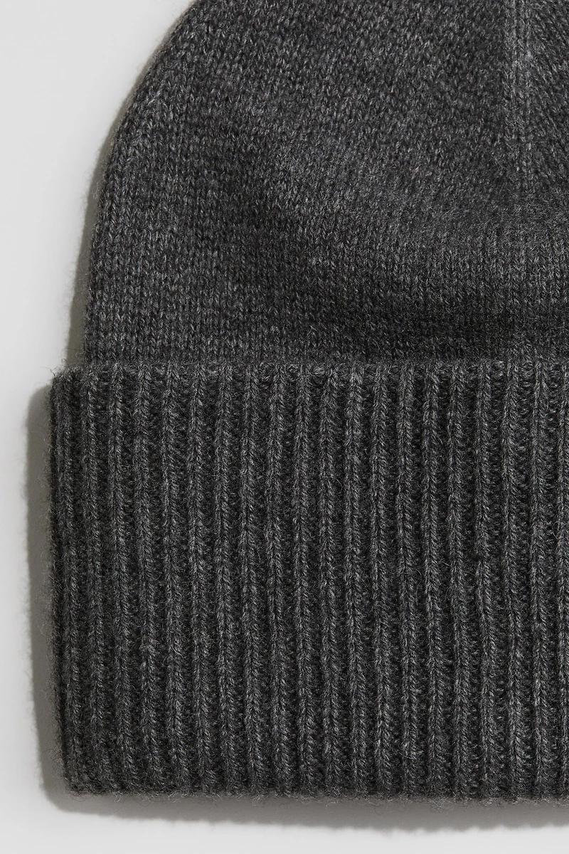 Rib-Knit Cashmere-Blend Beanie