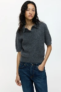Alpaca-Blend Polo Shirt