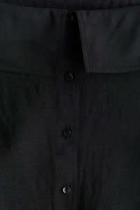 Linen-blend off-the-shoulder shirt