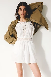 Lace-Detail Cotton Romper