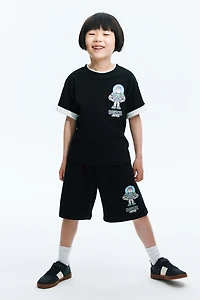 Sweatshorts with Printed Motif