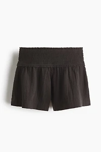 Smocked-Waist Mini Shorts