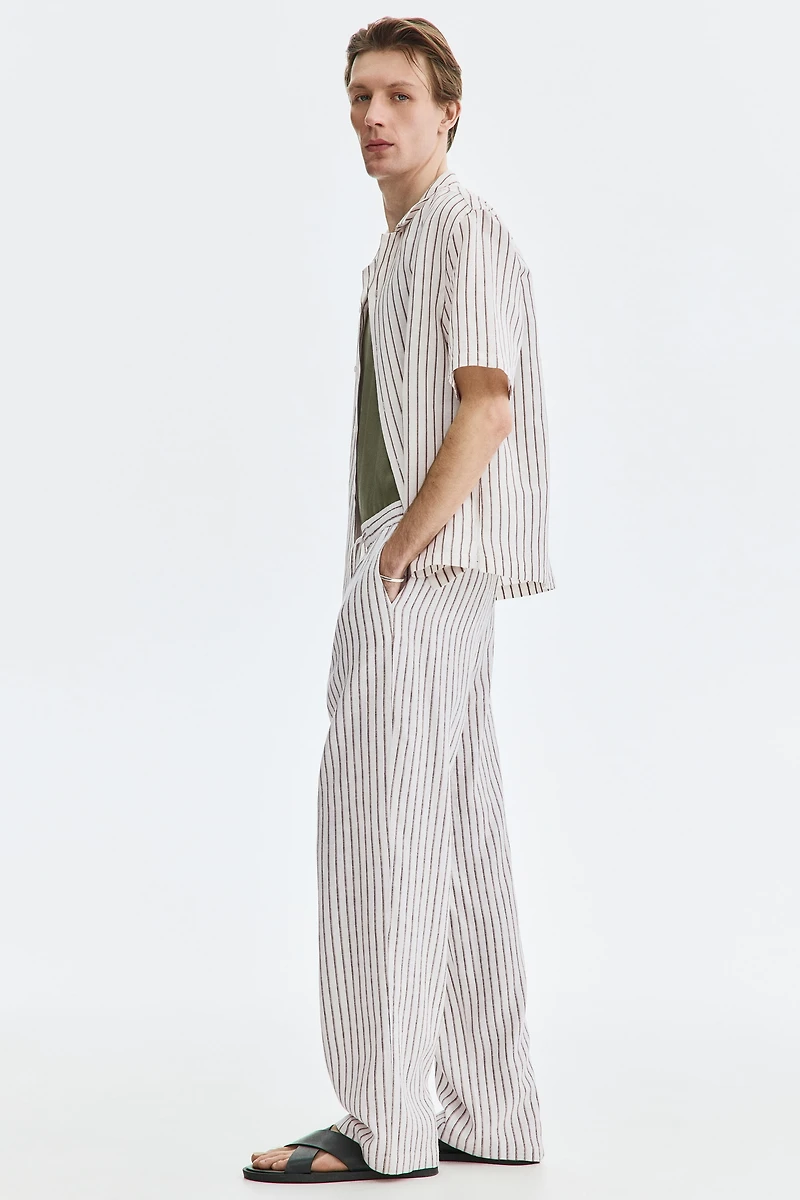 Relaxed-Fit Linen-Blend Pants